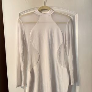 White sheer body con dress